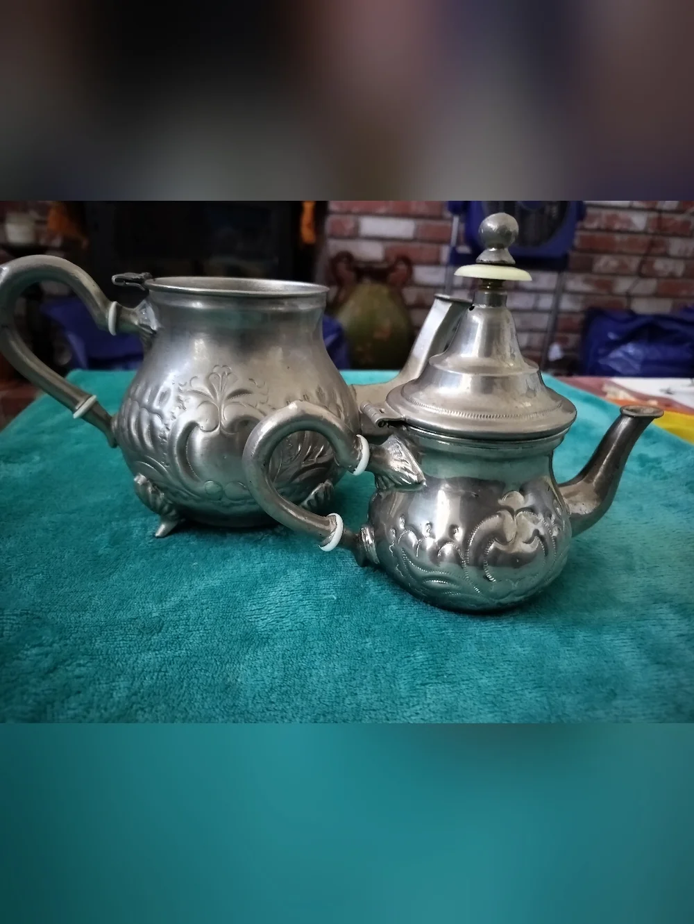 Vintage Moroccan Teapot & Creamer Set - Dar El Berrad 